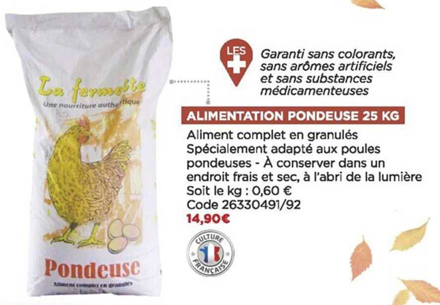 alimentation pondeuse 25 kg