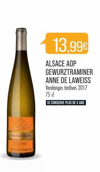 alsace aop gewurztraminer anne de laweiss vendanges tardives 2017