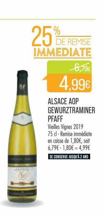 alsace aop gewurztraminer pfaff vieilles vignes 2019