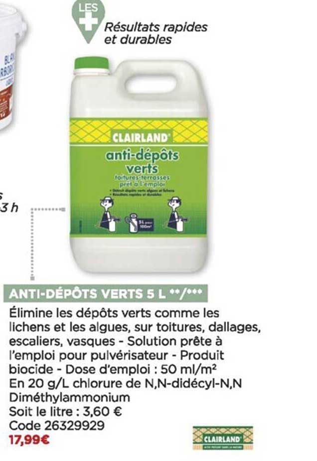 anti-dépôts verts 5l clairland