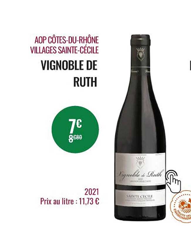 aop côtes-du-rhônes villages sainte-cécile vignoble de ruth 2021