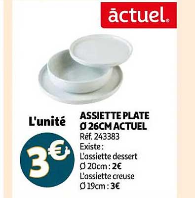 Assiette Plate ø 26 Cm Actuel