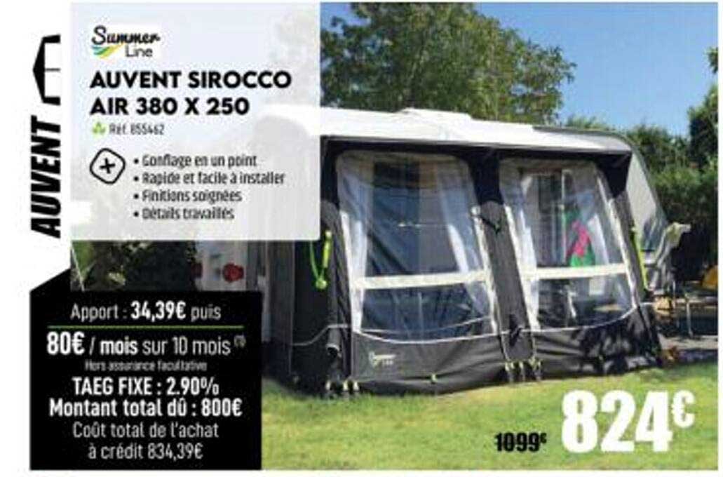 auvent sirocco air 380 x 250 summer line