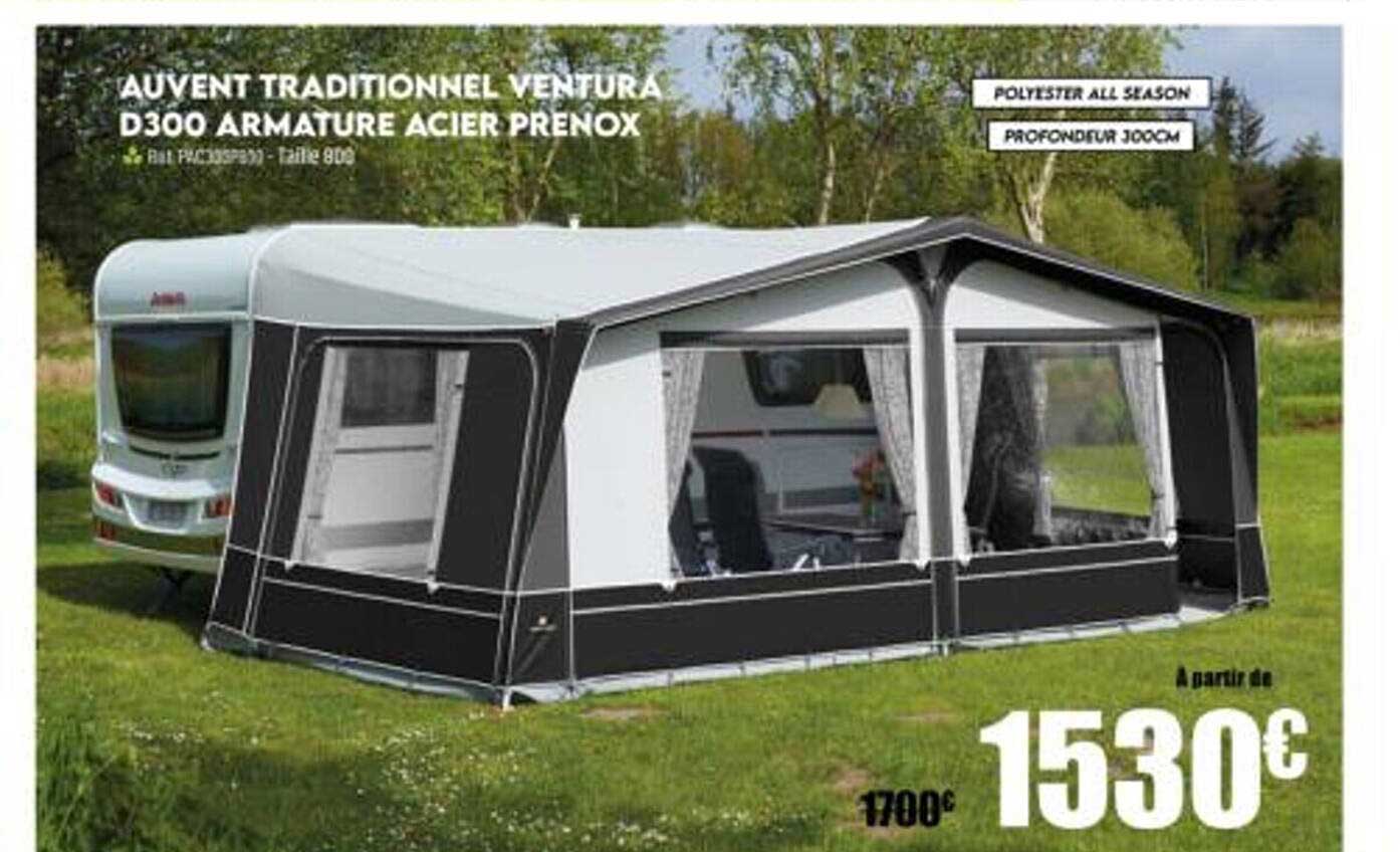 auvent traditionnel ventura d300 armature acier prenox