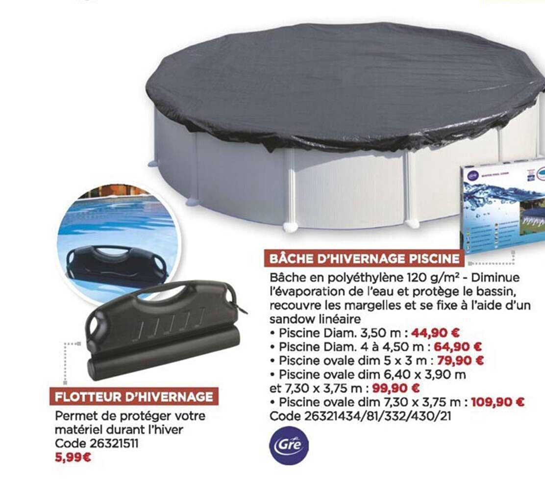 bâche d'hivernage piscin gré, flotteur d'hivernage gré