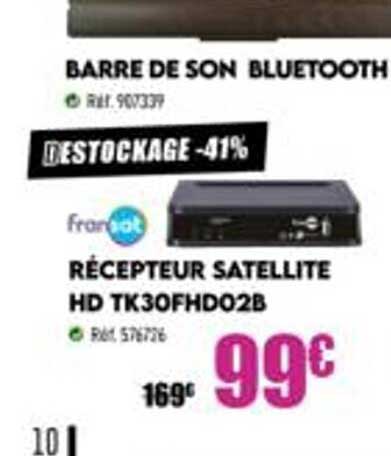barre de son bluetooth, récepteur satelite hd tk30fhd02b