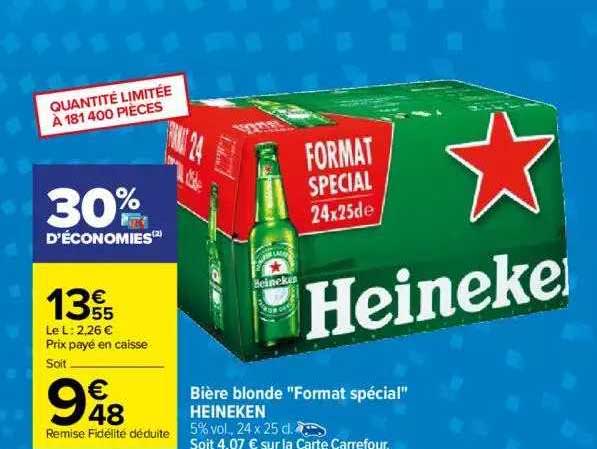 bière blonde "format spécial" heineken