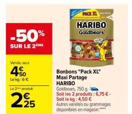 bonbons "pack xl" maxi partage haribo