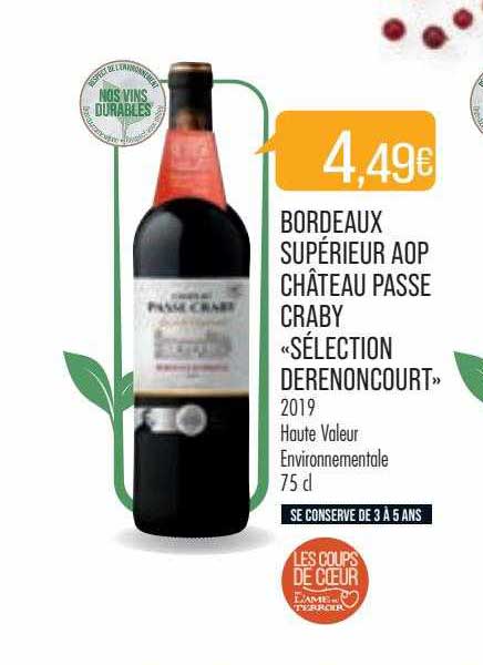 bordeaux supérieur aop château passe craby «sélection derenoncourt» 2019