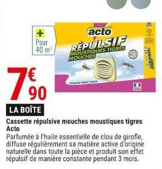 cassette répulsive mouches moustiques tigres acto