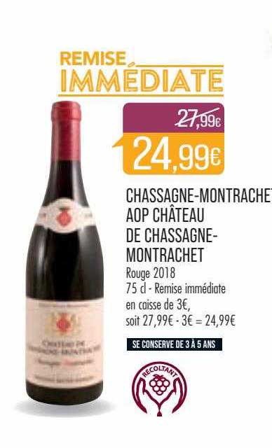 chassagne-montrache aop château de chassagne-montrachet rouge 2018