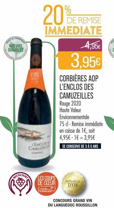 Corbières Aop L'enclos Des Camuzeilles Rouge 2020