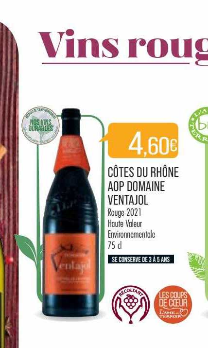 Côtes Du Rhône Aop Domaine Ventajol Rouge 2021