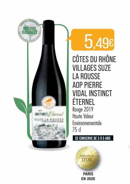 côtes du rhône villages suze la rousse aop pierre vidal instinct éternel rouge 2019