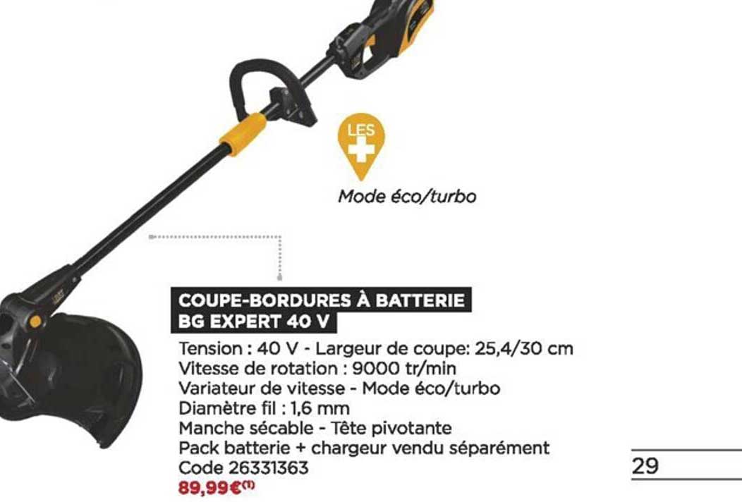 coupe-bordures à batterie bg expert 40v