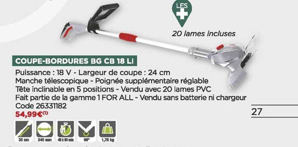 coupe-bordures bg cb 18 li