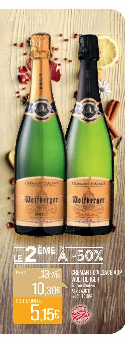 crémant d'alsace aop wolfberger brut ou demi-sec