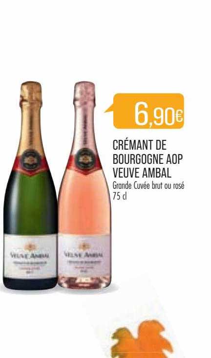 crémant de bourgogne aop veuve ambal grande cuvée brut ou rosé