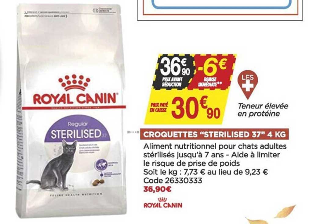 croquettes "sterilised 37" 4 kg royal canin
