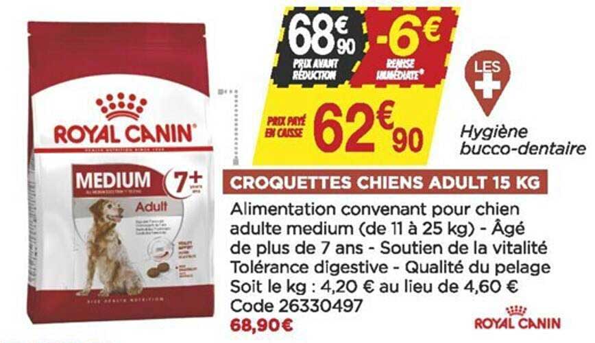croquettes chiens adult 15 kg royal canin
