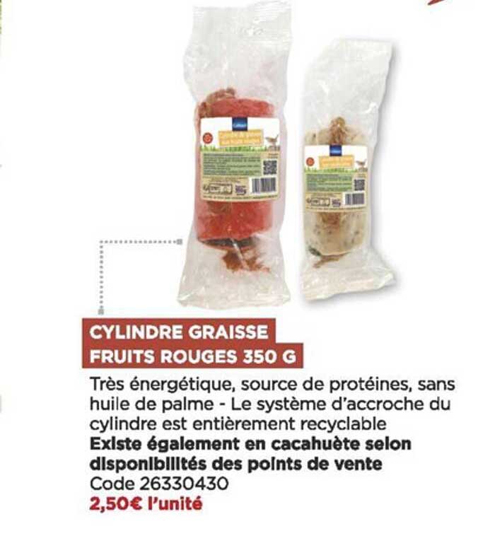cylindre graisse fruits rouges 350 g