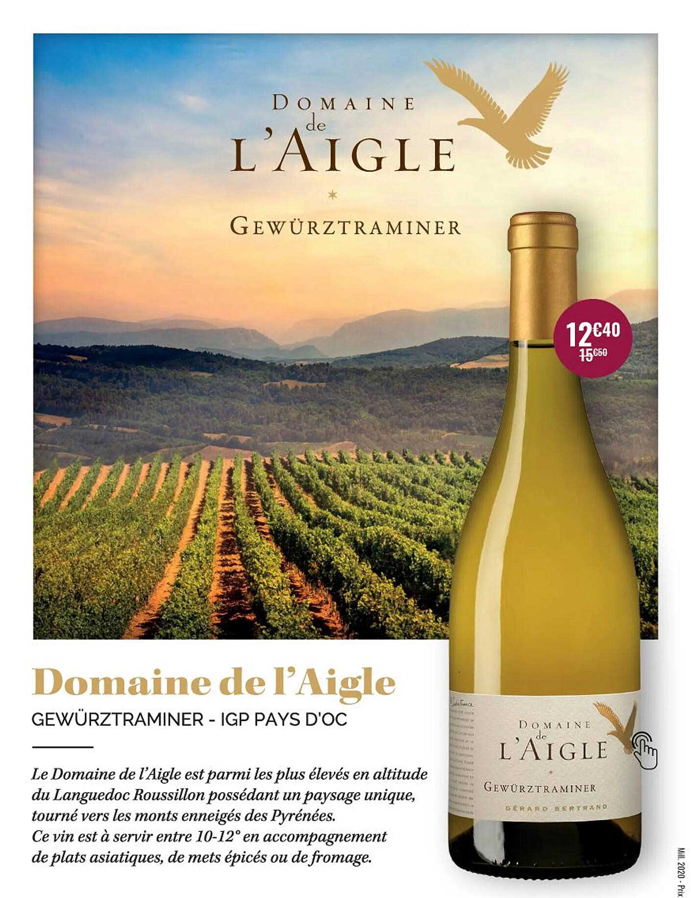 domaine de l'aigle gewürztraminer - igp pays d'oc