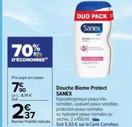 douche biome protect sanex
