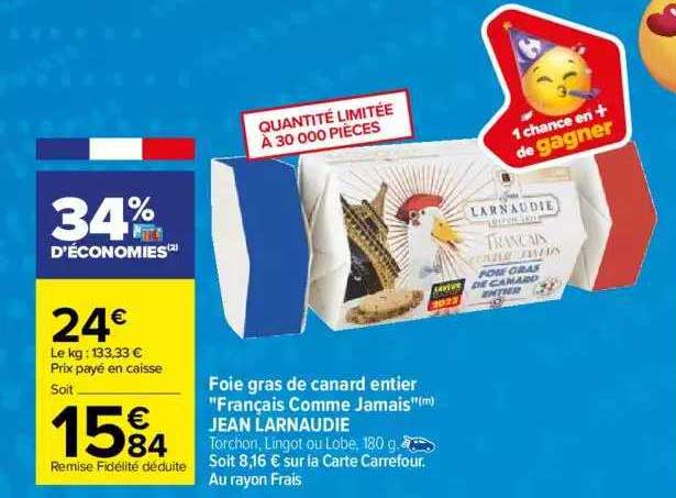 foie gras de canard entier "français comme jamais" jean larnaudie