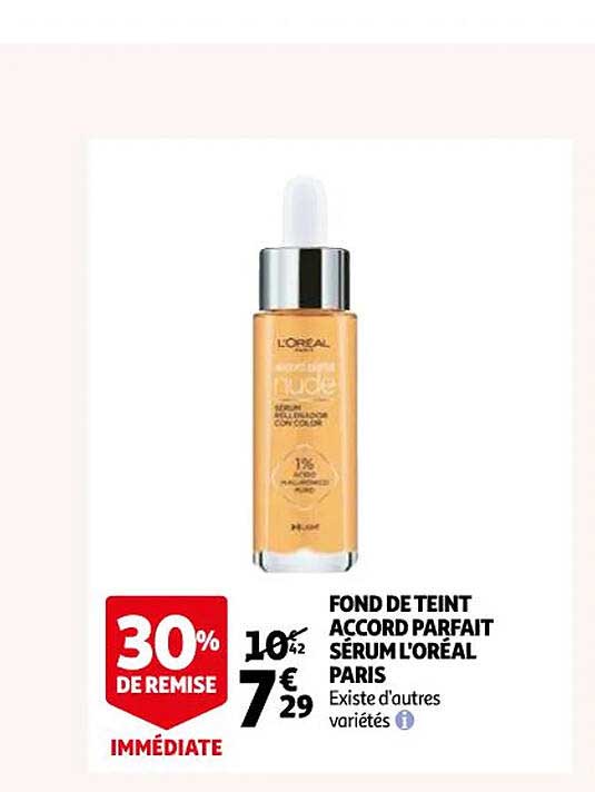 fond de teint accord parfait sérum l'oréal paris