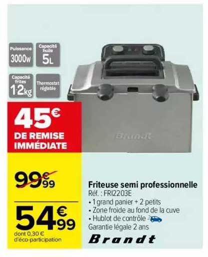 friteuse semi professionnelle brandt