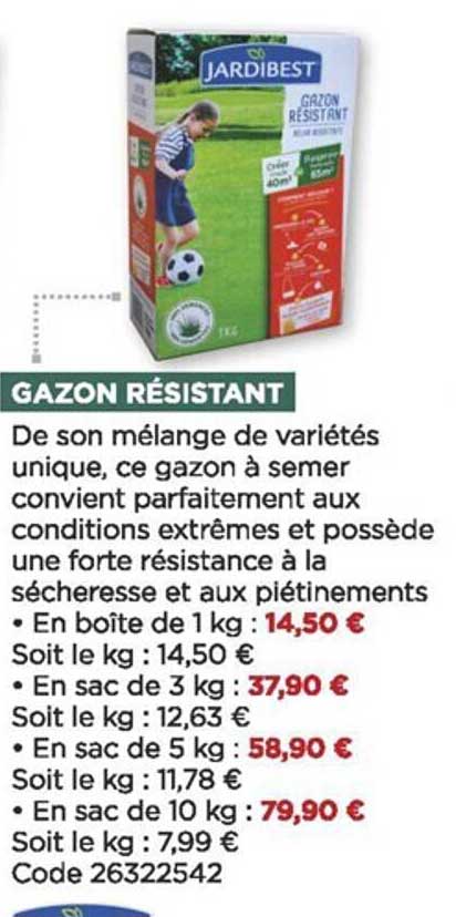 gazon résistant jardibest