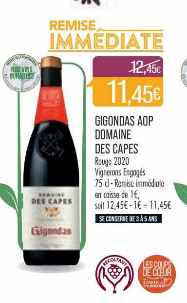 gigondas aop domaine des capes rouge 2020