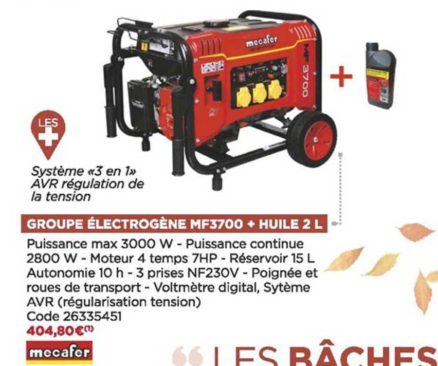 groupe électrogène mf3700 + huile 2l mecafer