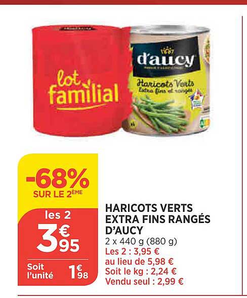 Haricots Verts Extra Fins Rangés D'aucy