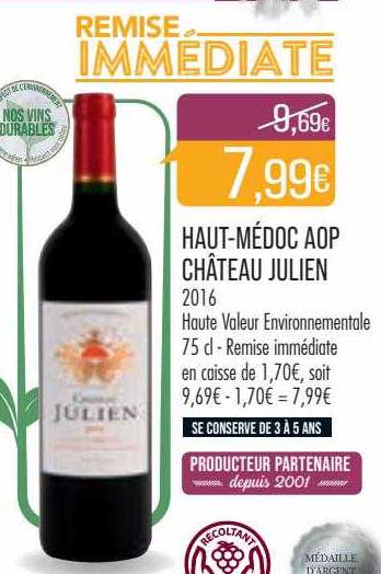 haut-médoc aop château julien 2016