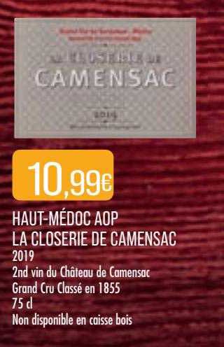 haut-médoc aop la closerie de camensac 2019