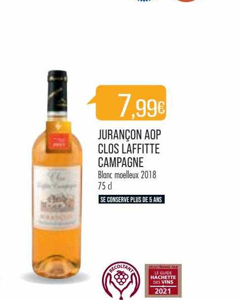 jurançon aop clos laffitte campagne blanc moelleux 2018
