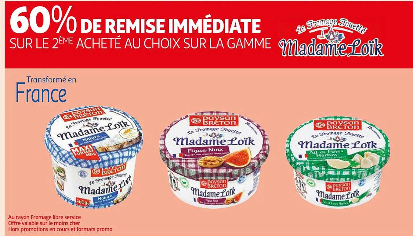 la gamme le fromage fouetté madame loïk paysan breton