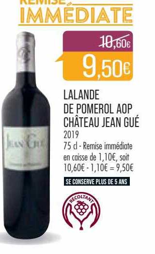 lalande de pomerol aop château jean gué 2019