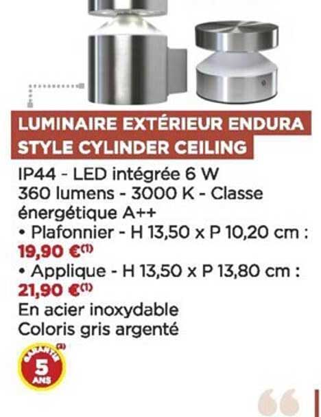 luminaire extérieur endura style cylinder ceiling