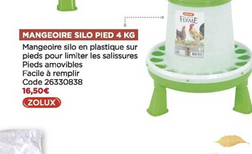 mangeoire silo pied 4 kg zolux