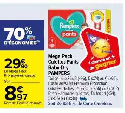 méga pack culottes pants baby-dry pampers