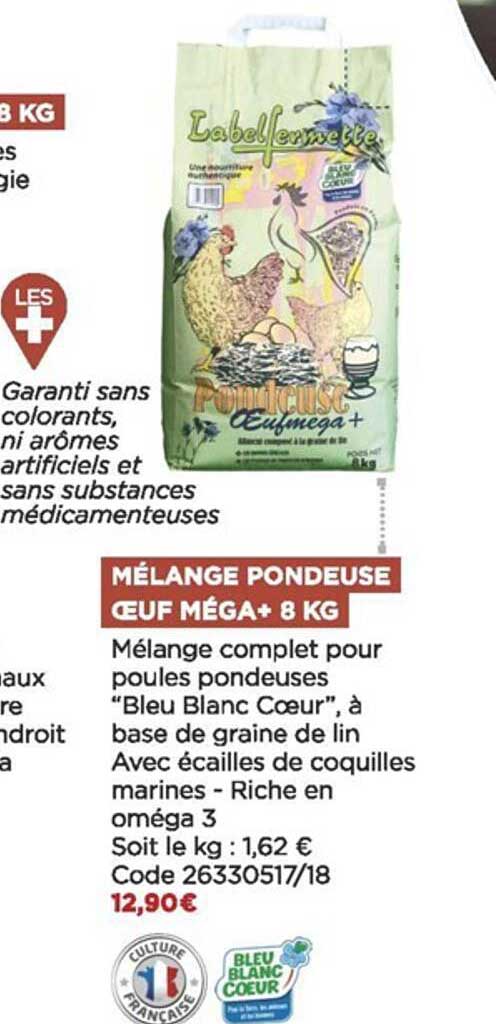 mélange pondeuse œuf méga+ 8 kg