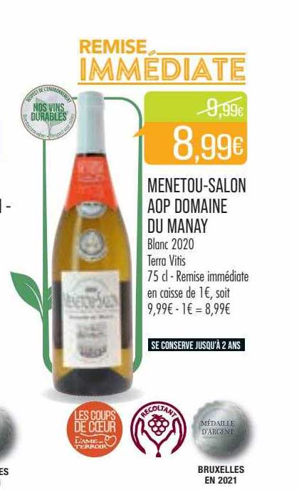 menetou-salon aop domaine du manay blanc 2020