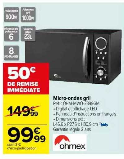 micro-ondes gril ohmex