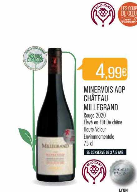 minervois aop château millegrand rouge 2020