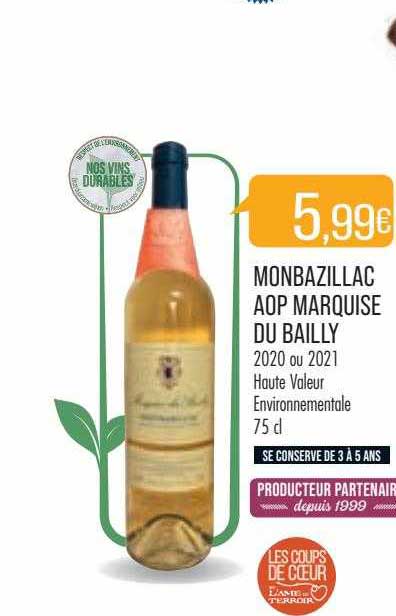 monbazillac aop marquise du bailly 2020 ou 2021