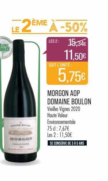 morgon aop domaine boulon vieilles vignes 2020