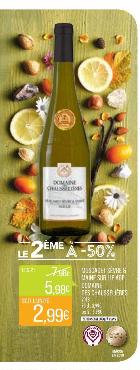 muscadet sèvre & maine sur lie aop domaine des chausselières 2018