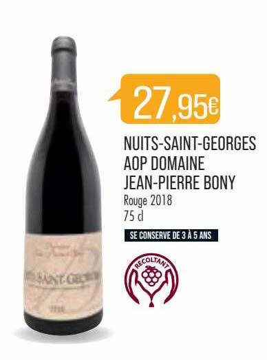 nuits-saint-georges aop domaine jean-pierre bony rouge 2018